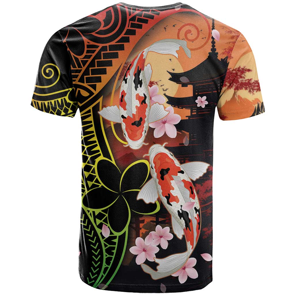 Hawaiian and Japanese T Shirt Koi Fish With Kanaka Polynesian Tattoo - Wonder Print Shop