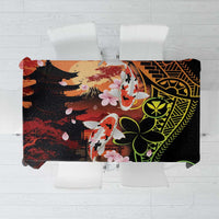 Hawaiian and Japanese Tablecloth Koi Fish With Kanaka Polynesian Tattoo - Wonder Print Shop