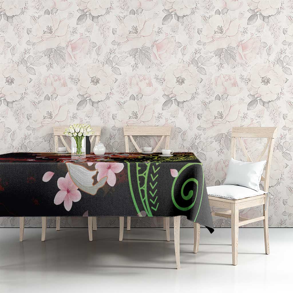 Hawaiian and Japanese Tablecloth Koi Fish With Kanaka Polynesian Tattoo - Wonder Print Shop