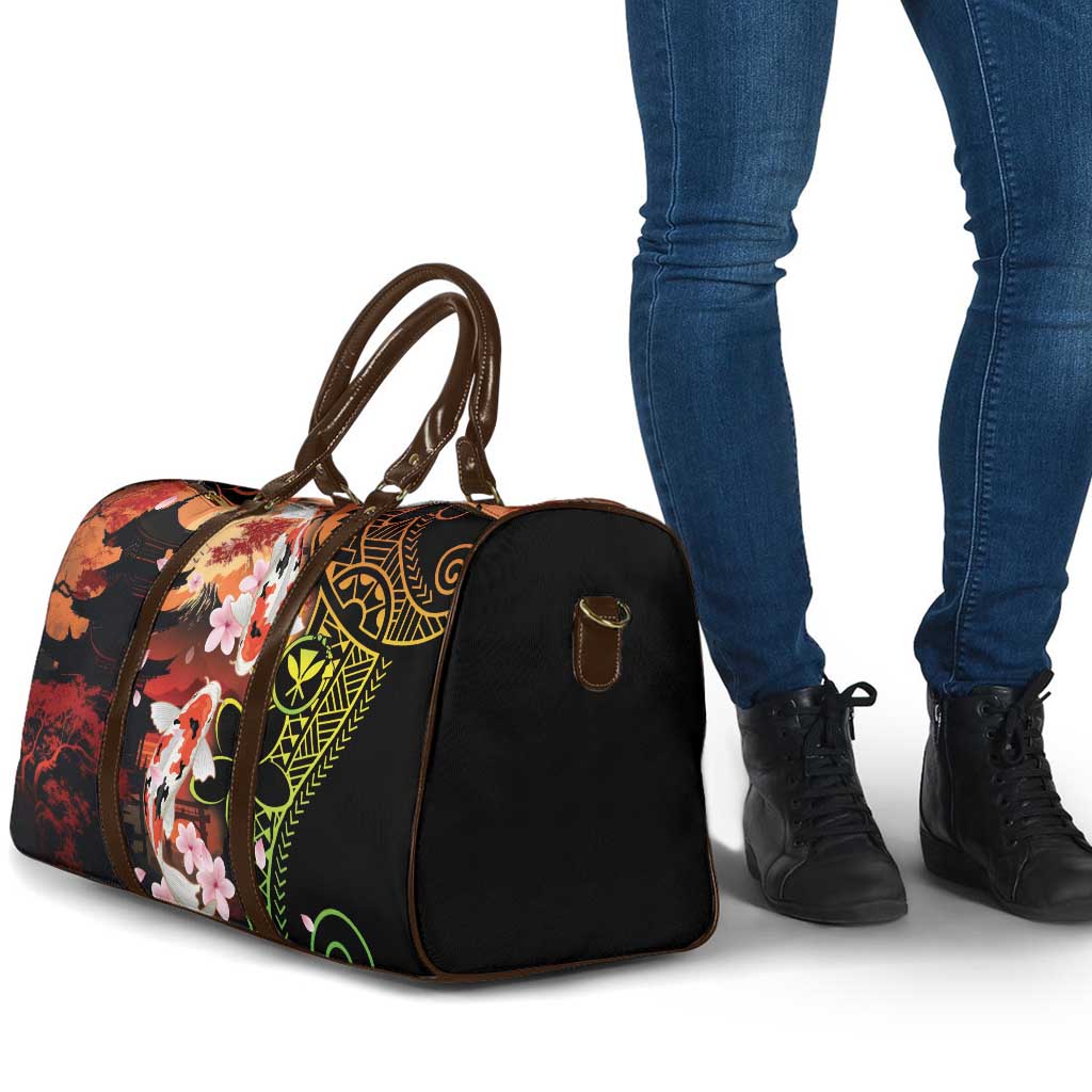 Hawaiian and Japanese Travel Bag Koi Fish With Kanaka Polynesian Tattoo - Wonder Print Shop