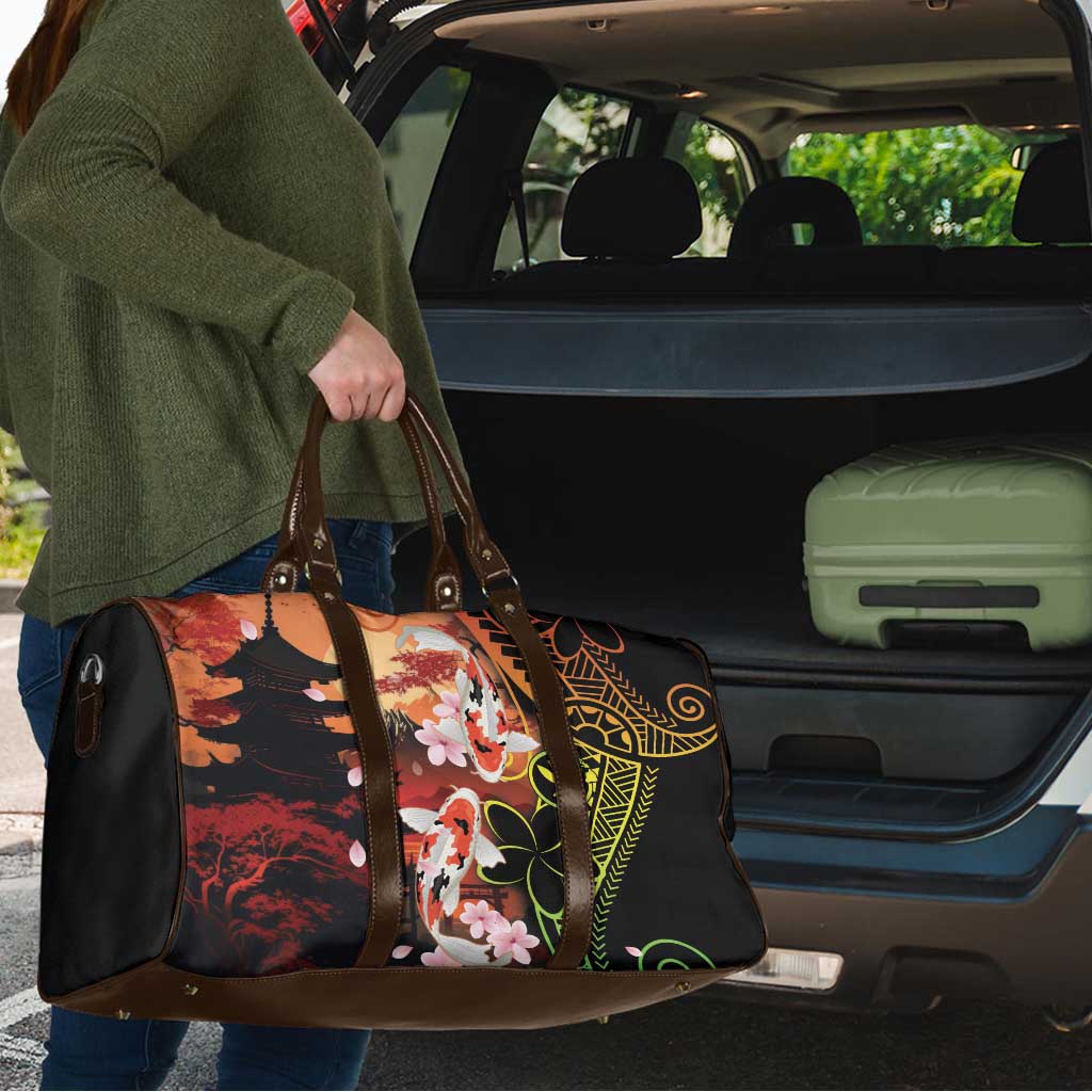 Hawaiian and Japanese Travel Bag Koi Fish With Kanaka Polynesian Tattoo - Wonder Print Shop