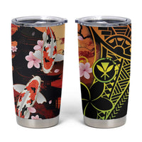 Hawaiian and Japanese Tumbler Cup Koi Fish With Kanaka Polynesian Tattoo - Wonder Print Shop