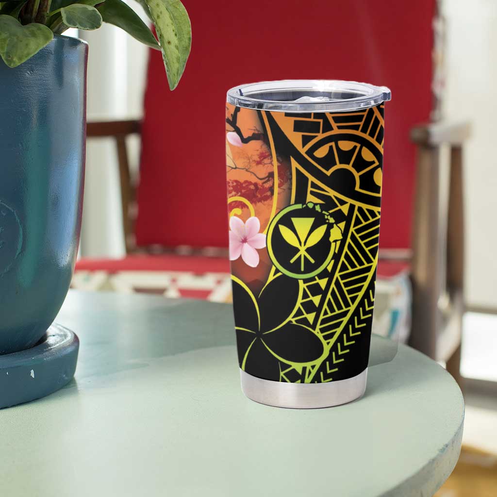 Hawaiian and Japanese Tumbler Cup Koi Fish With Kanaka Polynesian Tattoo - Wonder Print Shop