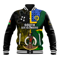 Personalised South Sea Islanders Baseball Jacket Kanakas With Vanuatu Coat Of Arms - Wonder Print Shop