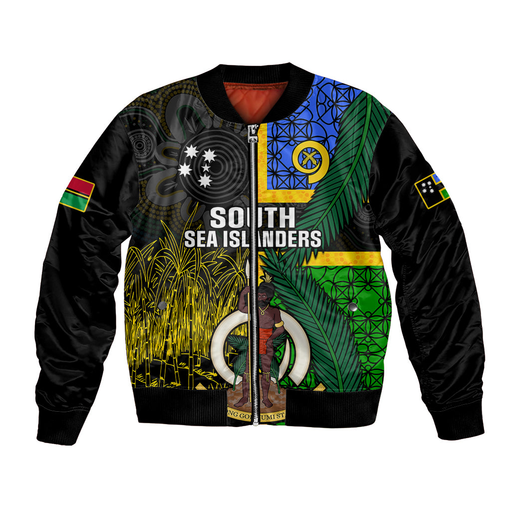Personalised South Sea Islanders Bomber Jacket Kanakas With Vanuatu Coat Of Arms - Wonder Print Shop