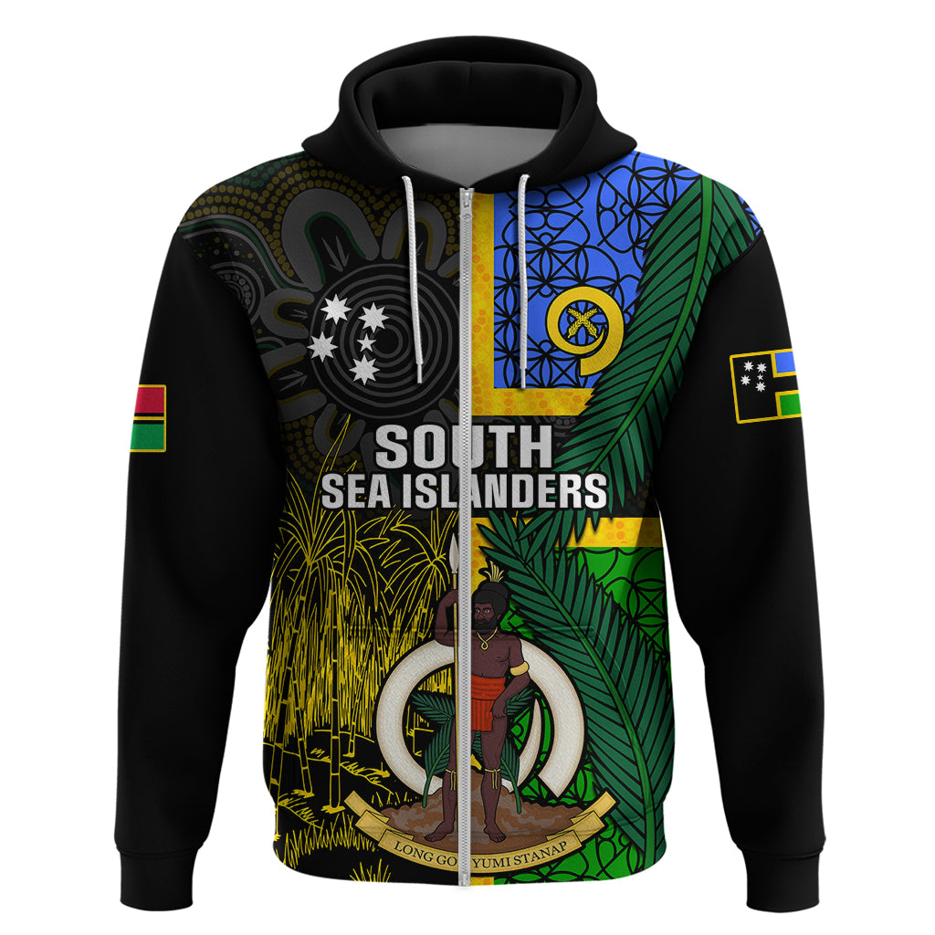 Personalised South Sea Islanders Hoodie Kanakas With Vanuatu Coat Of Arms - Wonder Print Shop