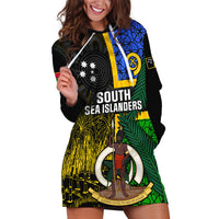 Personalised South Sea Islanders Hoodie Dress Kanakas With Vanuatu Coat Of Arms - Wonder Print Shop