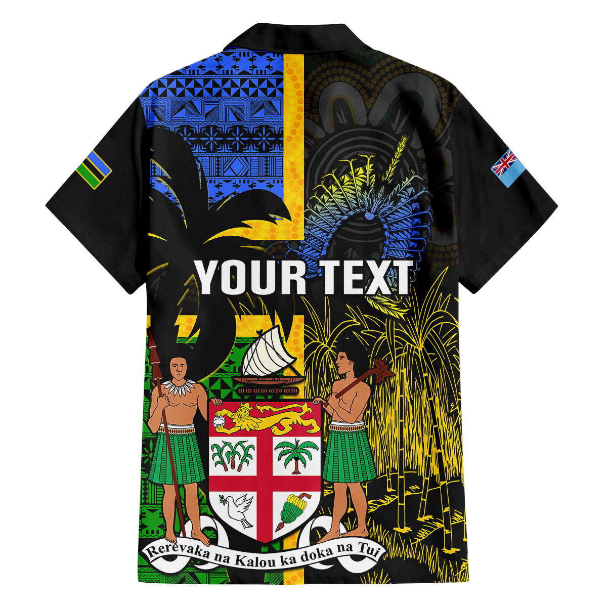 Personalised South Sea Islanders Family Matching Puletasi Dress and Hawaiian Shirt Kanakas With Fiji Coat Of Arms - Wonder Print Shop