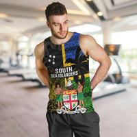 Personalised South Sea Islanders Men Tank Top Kanakas With Fiji Coat Of Arms - Wonder Print Shop