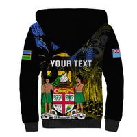 Personalised South Sea Islanders Sherpa Hoodie Kanakas With Fiji Coat Of Arms - Wonder Print Shop