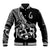 Personalised Polynesia Baseball Jacket Fish Hook Tattoo Go Fishing Polynesian Pattern Black - Wonder Print Shop