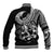 Personalised Polynesia Baseball Jacket Fish Hook Tattoo Go Fishing Polynesian Pattern Black - Wonder Print Shop
