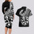 Personalised Polynesia Couples Matching Long Sleeve Bodycon Dress and Hawaiian Shirt Fish Hook Tattoo Go Fishing Polynesian Pattern Black - Wonder Print Shop