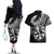 Personalised Polynesia Couples Matching Off The Shoulder Long Sleeve Dress and Hawaiian Shirt Fish Hook Tattoo Go Fishing Polynesian Pattern Black - Wonder Print Shop