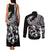 Personalised Polynesia Couples Matching Tank Maxi Dress and Long Sleeve Button Shirts Fish Hook Tattoo Go Fishing Polynesian Pattern Black - Wonder Print Shop
