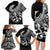 Personalised Polynesia Family Matching Long Sleeve Bodycon Dress and Hawaiian Shirt Fish Hook Tattoo Go Fishing Polynesian Pattern Black - Wonder Print Shop