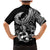 Personalised Polynesia Family Matching Mermaid Dress and Hawaiian Shirt Fish Hook Tattoo Go Fishing Polynesian Pattern Black - Wonder Print Shop
