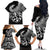 Personalised Polynesia Family Matching Off Shoulder Long Sleeve Dress and Hawaiian Shirt Fish Hook Tattoo Go Fishing Polynesian Pattern Black - Wonder Print Shop