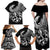 Personalised Polynesia Family Matching Off Shoulder Maxi Dress and Hawaiian Shirt Fish Hook Tattoo Go Fishing Polynesian Pattern Black - Wonder Print Shop