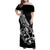 Personalised Polynesia Family Matching Off Shoulder Maxi Dress and Hawaiian Shirt Fish Hook Tattoo Go Fishing Polynesian Pattern Black - Wonder Print Shop