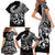 Personalised Polynesia Family Matching Short Sleeve Bodycon Dress and Hawaiian Shirt Fish Hook Tattoo Go Fishing Polynesian Pattern Black - Wonder Print Shop