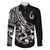 Personalised Polynesia Family Matching Short Sleeve Bodycon Dress and Hawaiian Shirt Fish Hook Tattoo Go Fishing Polynesian Pattern Black - Wonder Print Shop