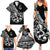 Personalised Polynesia Family Matching Summer Maxi Dress and Hawaiian Shirt Fish Hook Tattoo Go Fishing Polynesian Pattern Black - Wonder Print Shop