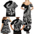 Personalised Polynesia Family Matching Summer Maxi Dress and Hawaiian Shirt Fish Hook Tattoo Go Fishing Polynesian Pattern Black - Wonder Print Shop