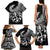 Personalised Polynesia Family Matching Tank Maxi Dress and Hawaiian Shirt Fish Hook Tattoo Go Fishing Polynesian Pattern Black - Wonder Print Shop