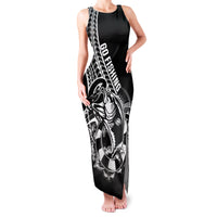 Personalised Polynesia Family Matching Tank Maxi Dress and Hawaiian Shirt Fish Hook Tattoo Go Fishing Polynesian Pattern Black - Wonder Print Shop