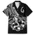 Personalised Polynesia Hawaiian Shirt Fish Hook Tattoo Go Fishing Polynesian Pattern Black - Wonder Print Shop