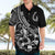 Personalised Polynesia Hawaiian Shirt Fish Hook Tattoo Go Fishing Polynesian Pattern Black - Wonder Print Shop