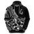 Personalised Polynesia Hoodie Fish Hook Tattoo Go Fishing Polynesian Pattern Black - Wonder Print Shop
