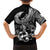 Personalised Polynesia Kid Hawaiian Shirt Fish Hook Tattoo Go Fishing Polynesian Pattern Black - Wonder Print Shop