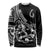 Personalised Polynesia Long Sleeve Shirt Fish Hook Tattoo Go Fishing Polynesian Pattern Black - Wonder Print Shop