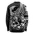 Personalised Polynesia Long Sleeve Shirt Fish Hook Tattoo Go Fishing Polynesian Pattern Black - Wonder Print Shop