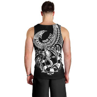 Personalised Polynesia Men Tank Top Fish Hook Tattoo Go Fishing Polynesian Pattern Black - Wonder Print Shop