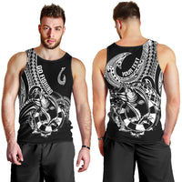 Personalised Polynesia Men Tank Top Fish Hook Tattoo Go Fishing Polynesian Pattern Black - Wonder Print Shop