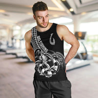 Personalised Polynesia Men Tank Top Fish Hook Tattoo Go Fishing Polynesian Pattern Black - Wonder Print Shop