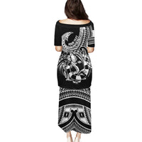 Personalised Polynesia Puletasi Fish Hook Tattoo Go Fishing Polynesian Pattern Black - Wonder Print Shop