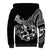 Personalised Polynesia Sherpa Hoodie Fish Hook Tattoo Go Fishing Polynesian Pattern Black - Wonder Print Shop