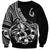 Personalised Polynesia Sweatshirt Fish Hook Tattoo Go Fishing Polynesian Pattern Black - Wonder Print Shop