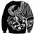 Personalised Polynesia Sweatshirt Fish Hook Tattoo Go Fishing Polynesian Pattern Black - Wonder Print Shop