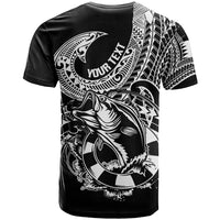 Personalised Polynesia T Shirt Fish Hook Tattoo Go Fishing Polynesian Pattern Black - Wonder Print Shop