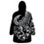 Personalised Polynesia Wearable Blanket Hoodie Fish Hook Tattoo Go Fishing Polynesian Pattern Black - Wonder Print Shop