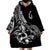 Personalised Polynesia Wearable Blanket Hoodie Fish Hook Tattoo Go Fishing Polynesian Pattern Black - Wonder Print Shop