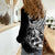 Personalised Polynesia Women Casual Shirt Fish Hook Tattoo Go Fishing Polynesian Pattern Black - Wonder Print Shop