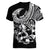 Personalised Polynesia Women V Neck T Shirt Fish Hook Tattoo Go Fishing Polynesian Pattern Black - Wonder Print Shop