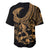 Polynesia Baseball Jersey Fish Hook Tattoo Go Fishing Polynesian Pattern Gold - Wonder Print Shop