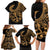 Polynesia Family Matching Long Sleeve Bodycon Dress and Hawaiian Shirt Fish Hook Tattoo Go Fishing Polynesian Pattern Gold - Wonder Print Shop